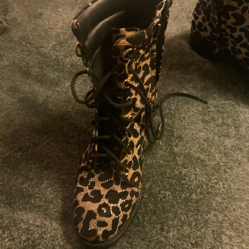 Sparkly Leopard Print Boots